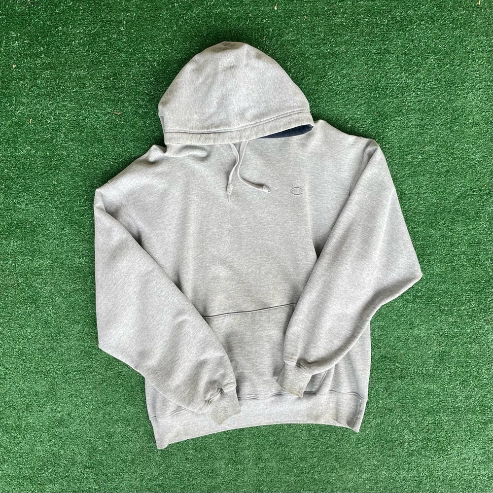 Vintage Champion Light Gray Pullover Hoodie